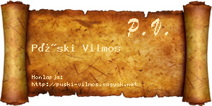 Püski Vilmos névjegykártya