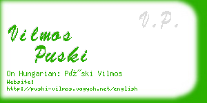 vilmos puski business card